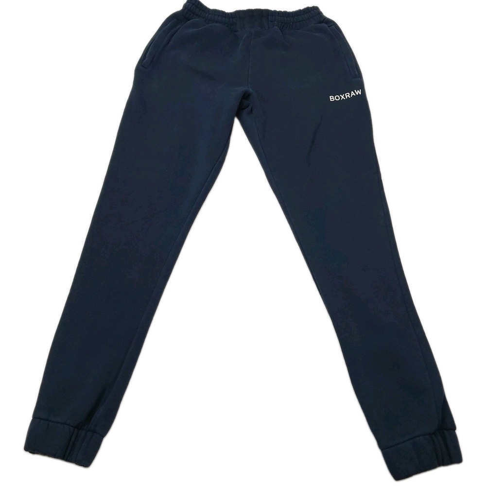 BOXRAW Joggers Mens XL Navy Johnson Bottoms Fleece Lined Training Sweatpants
